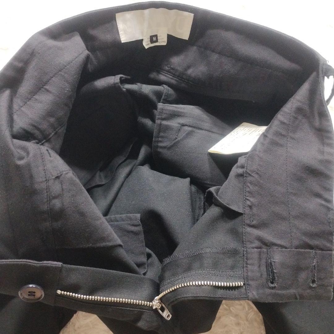 【極美品】ガンリュウ　サルエルパンツ　クロップド　ストレッチ　裾スリット　黒　M