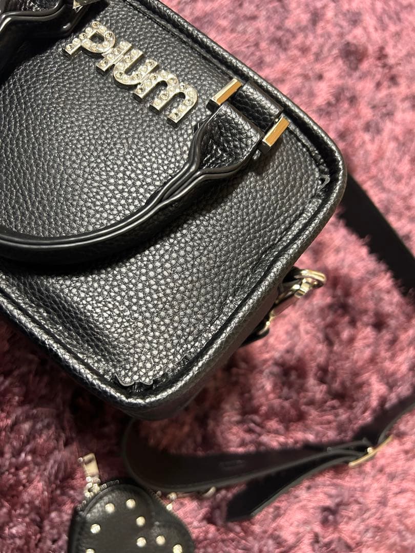 pium ハートポーチ付きミニボストンバッグ