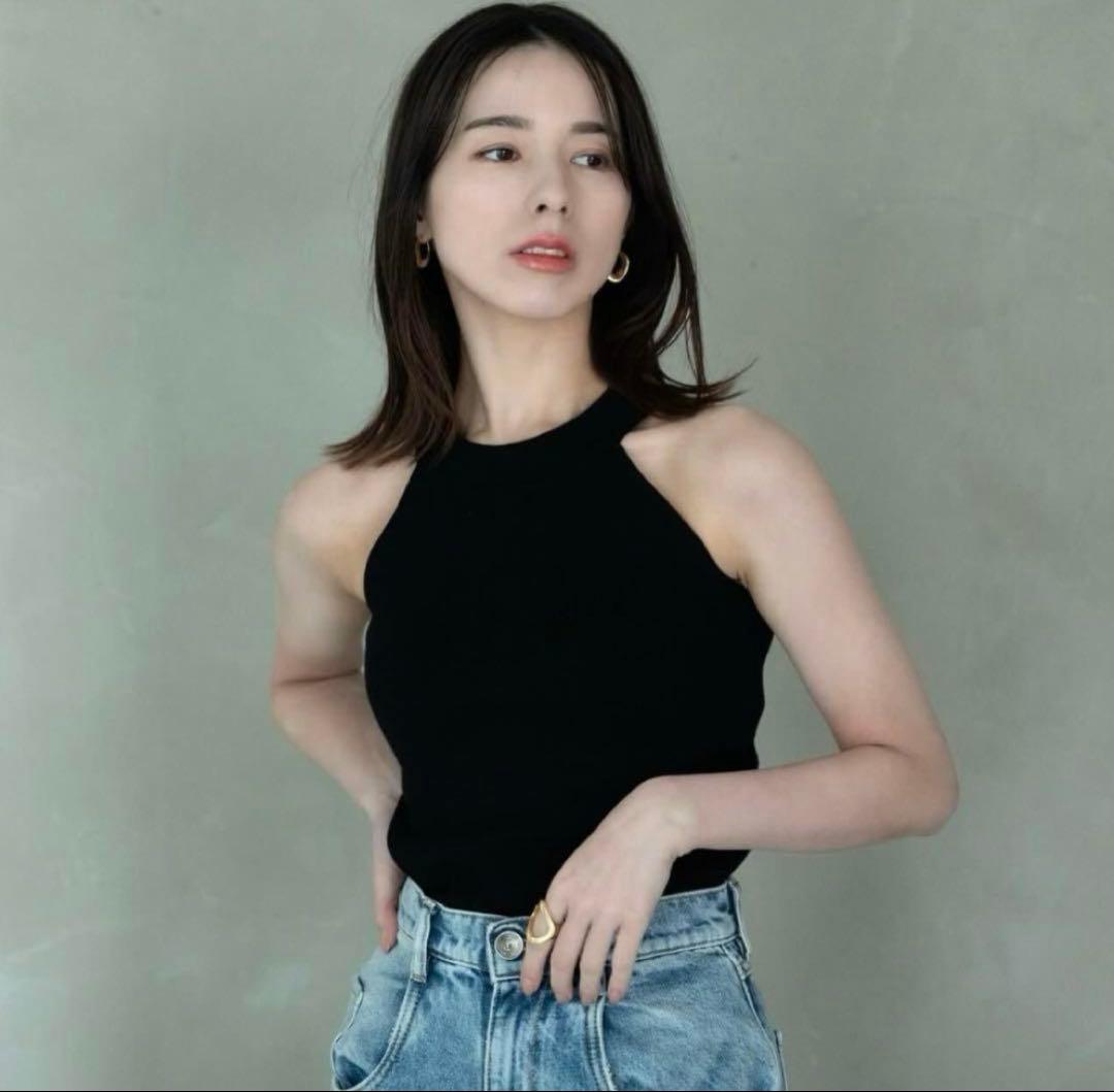 karry アメリカンスリーブ ニットトップス(黒)