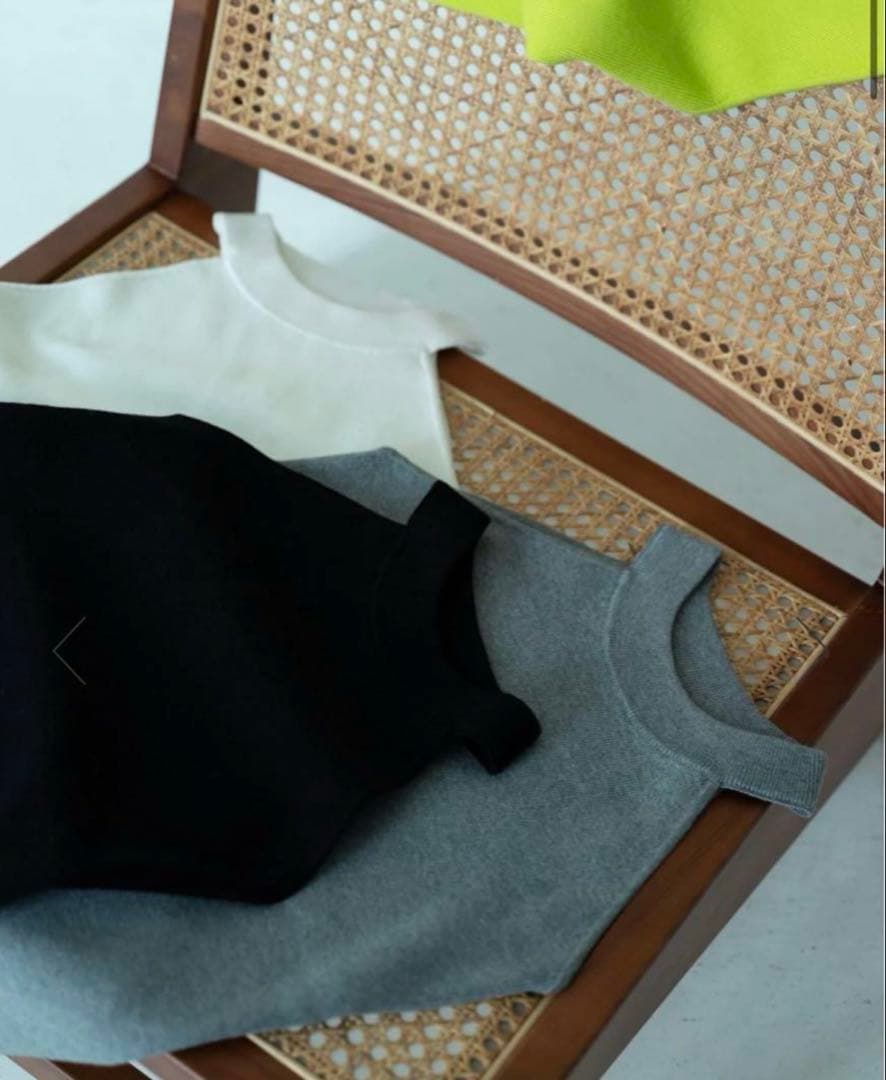 karry アメリカンスリーブ ニットトップス(黒)