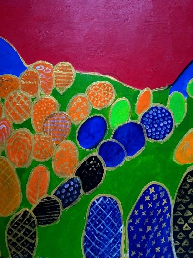 【P10号】片岡球子【めで多き富士】手描き/表裏サイン・印譜有/油彩/油絵/額縁