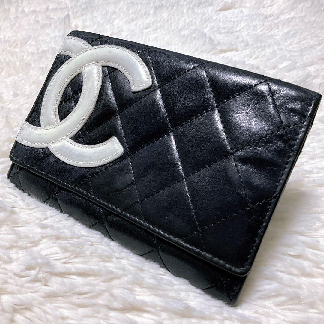 ♡希少♡CHANEL 二つ折り財布 カンボンライン マトラッセ ココマーク 黒