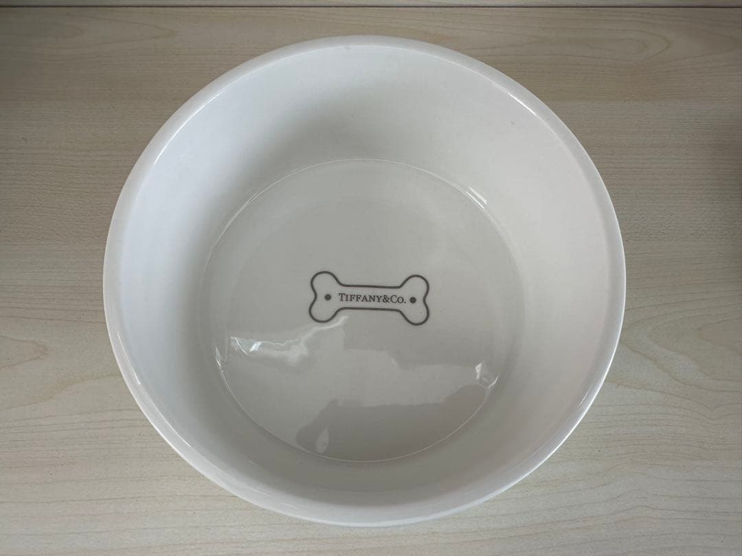 ティファニー ドッグ ボウル ボーンチャイナ フードボウル 餌入れ ラージ 美品