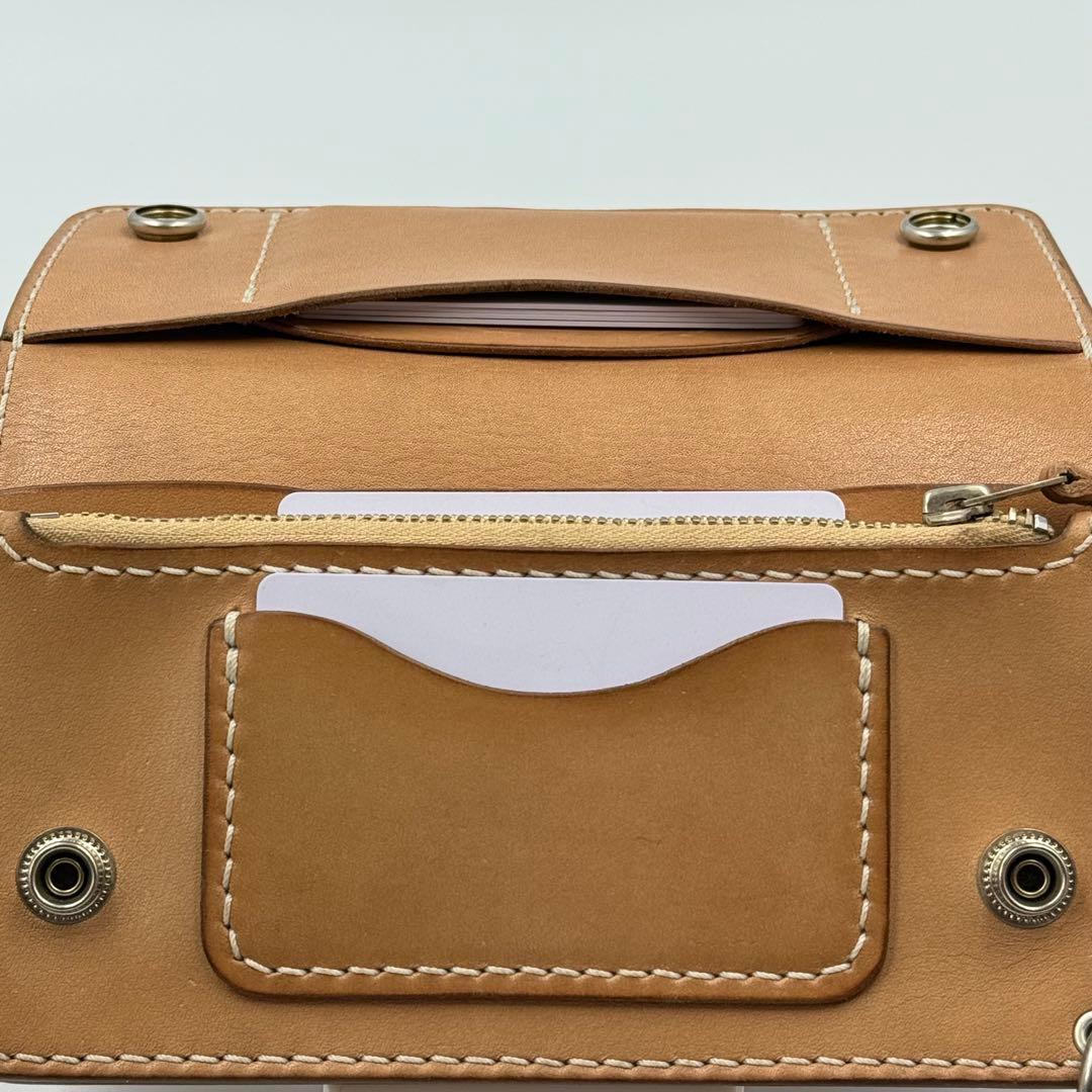 トラッカーウォレット(ナチュラル) サドルレザー　タロンジッパー　真鍮ニッケル