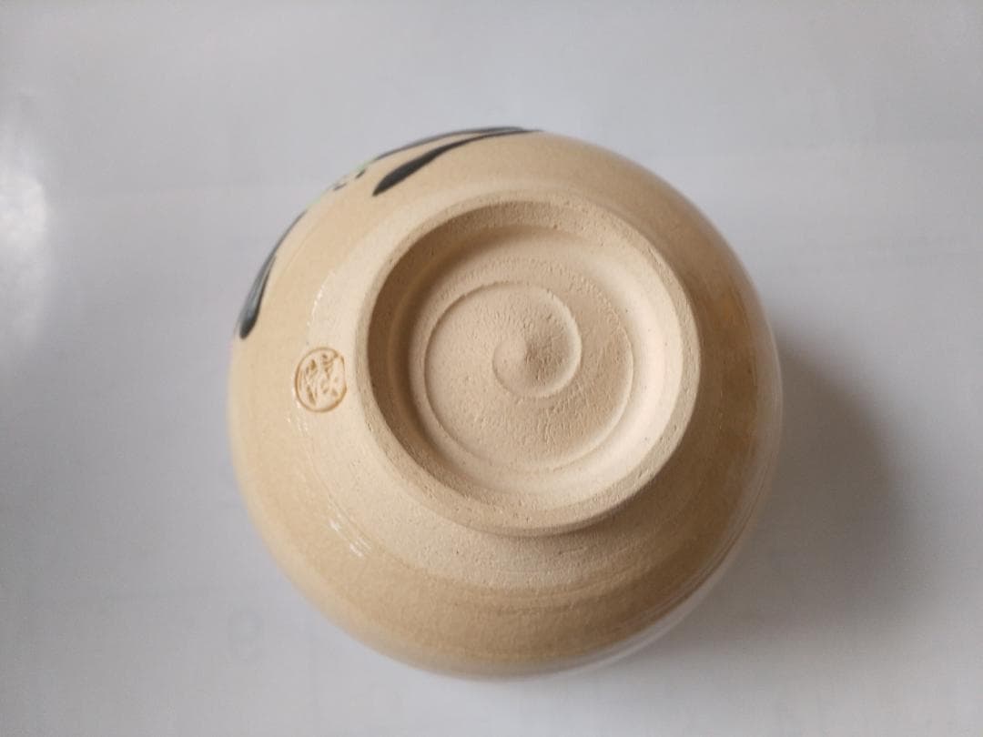 龍喜窯 今城美峰 作 色絵 牛と梅 茶碗 前大徳 橋本紹尚書付 共箱 共布 新品