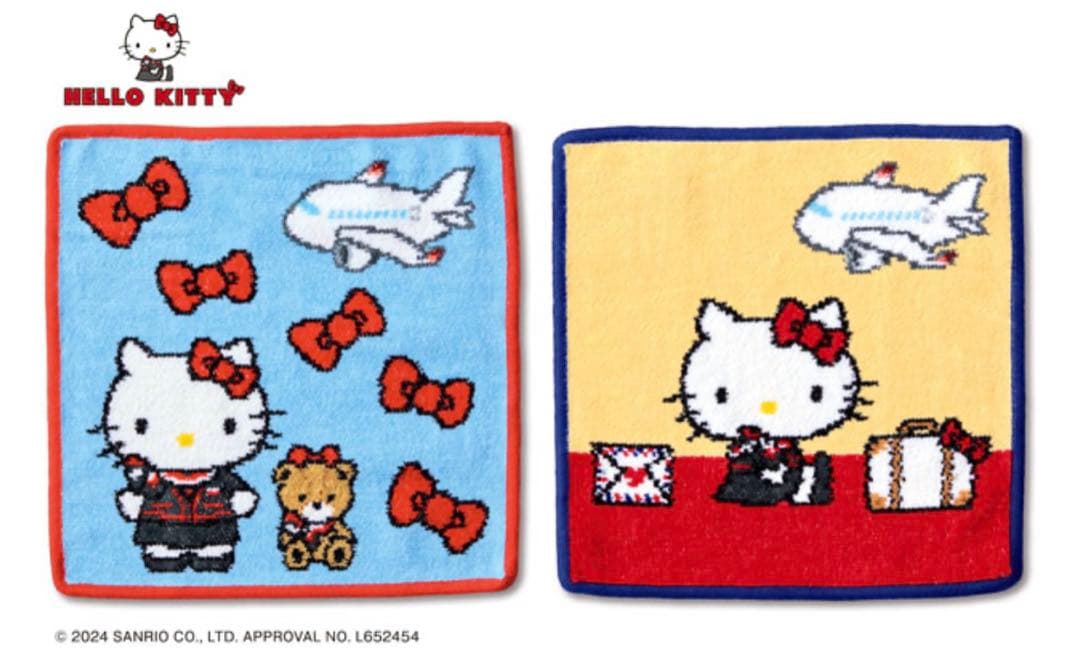 ず*ん様 フェイラーとJALコラボ　ハローキティ タオルハンカチ 2枚セット