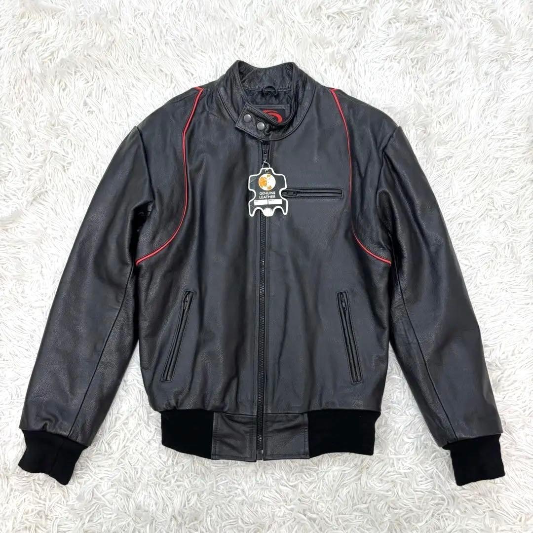 新品タグ付き Axel 牛革 キルティング シングルライダース ブルゾン L