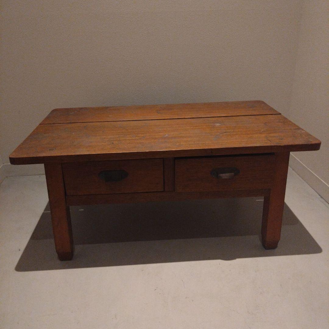 Mt4 木製座卓 2引き出し付き 昭和レトロ アンティーク 古民家 文机