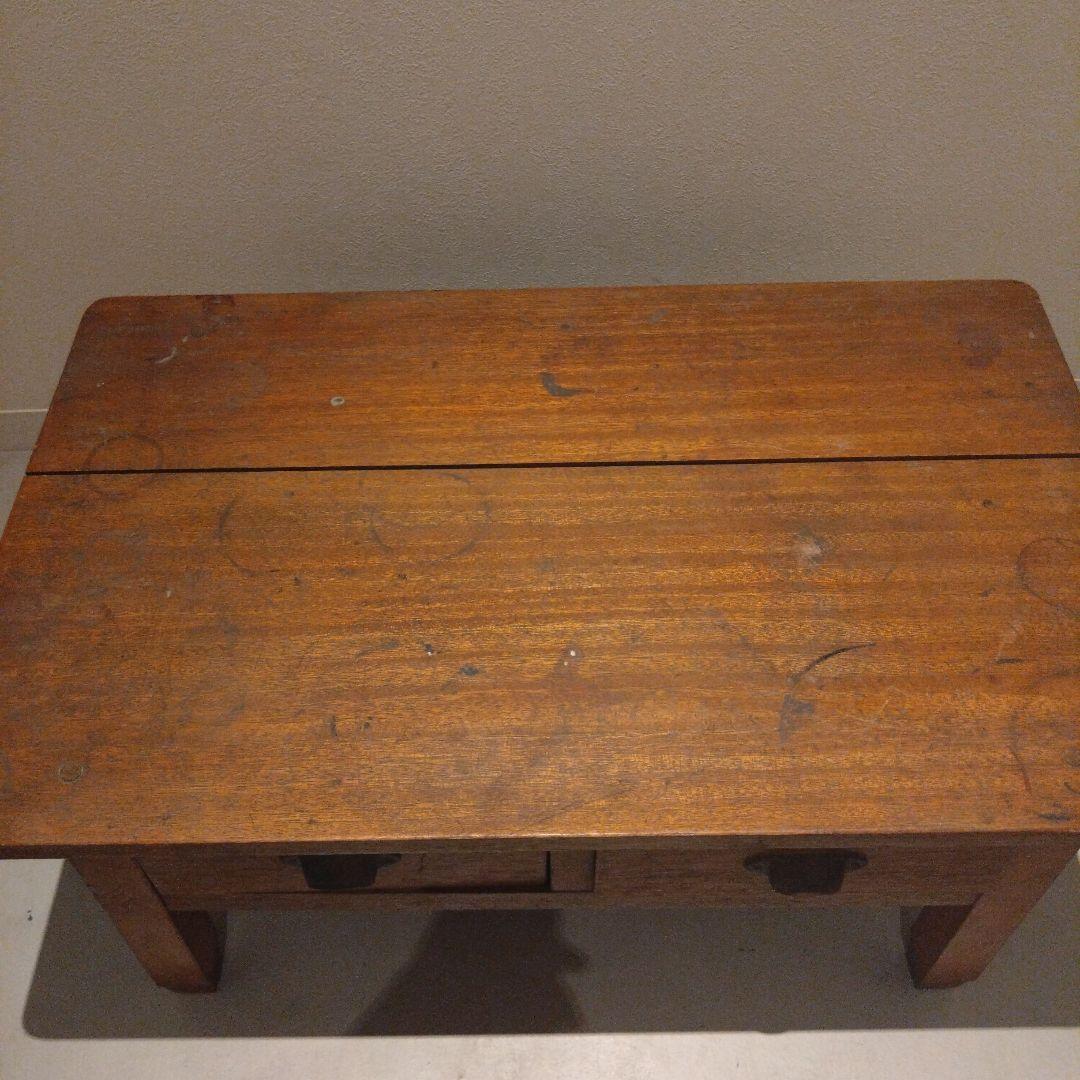 Mt4 木製座卓 2引き出し付き 昭和レトロ アンティーク 古民家 文机