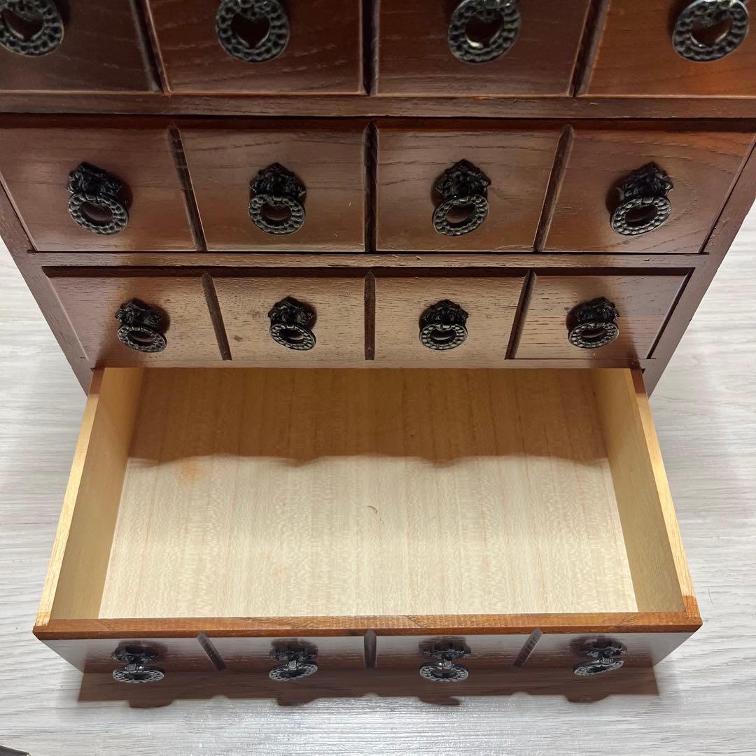 アンティーク　木製　9杯　引き出し 薬箪笥　薬箱