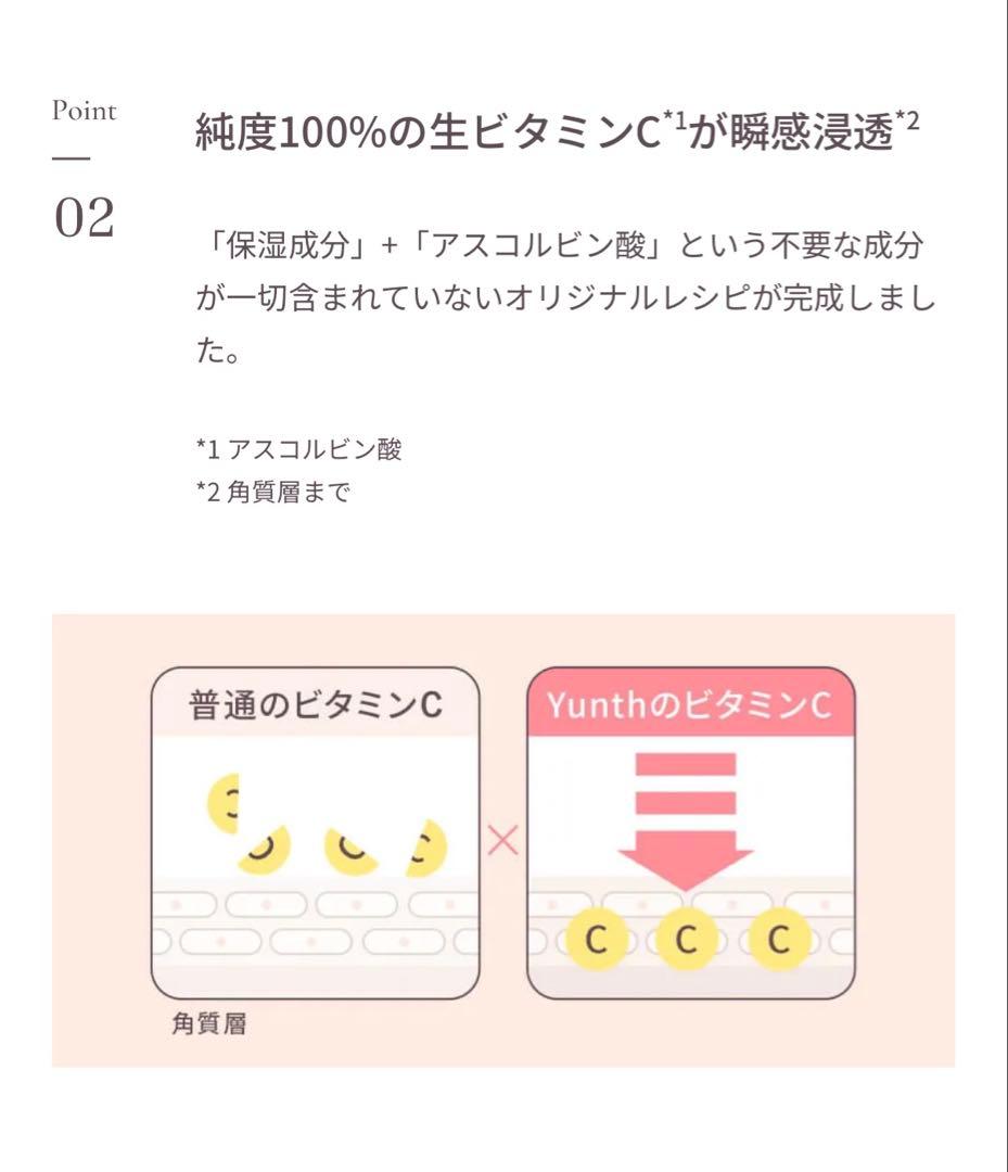 Yunth美容液生VC美白美容液1ml×2箱と生VAダーマ美容液各2箱おまけ付き