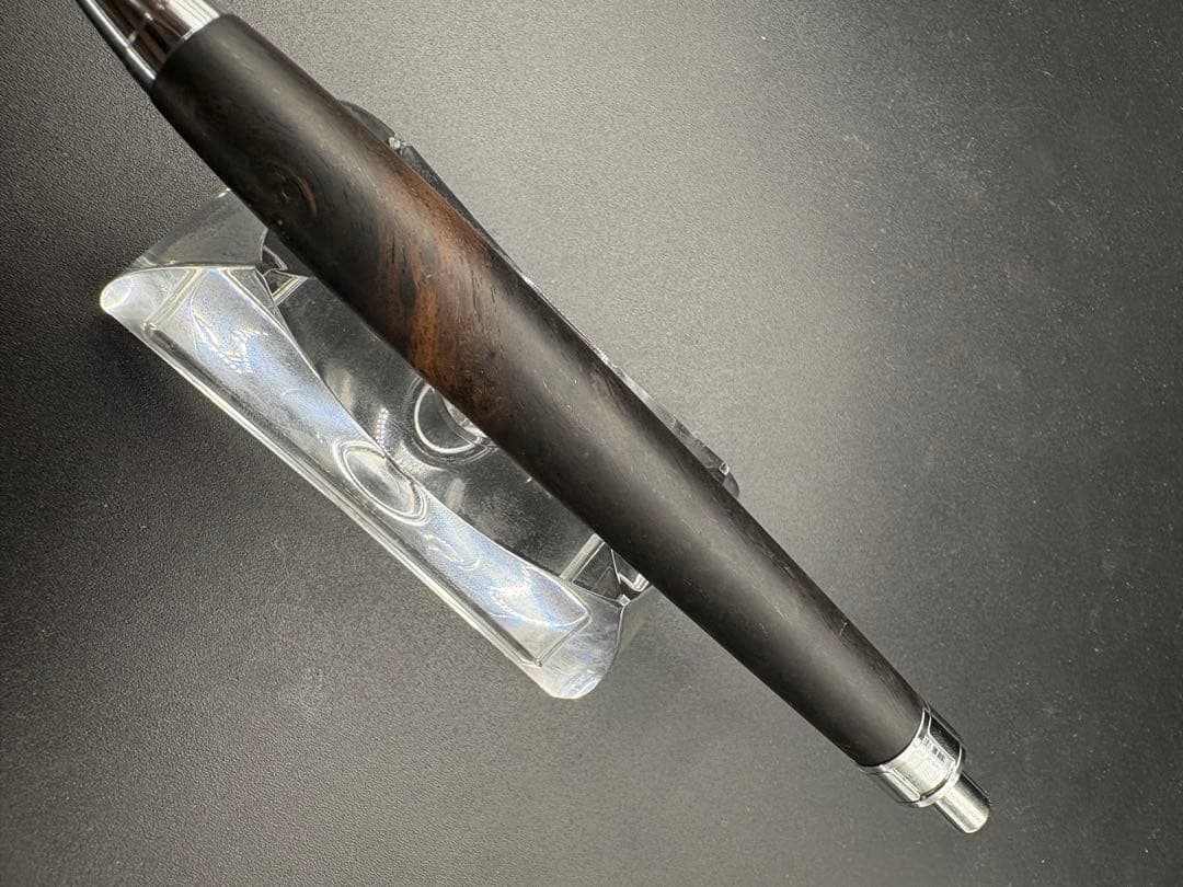 483極上　アフリカンブラックウッド　瘤杢　ツートン　木軸シャーペン　ボールペン