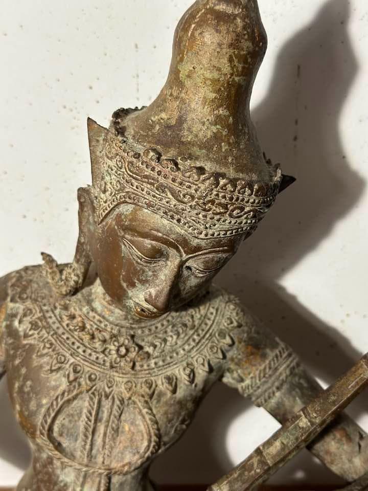 【貴重】タイ仏像　19世紀　古銅鍍金仏 ガンダルヴァ