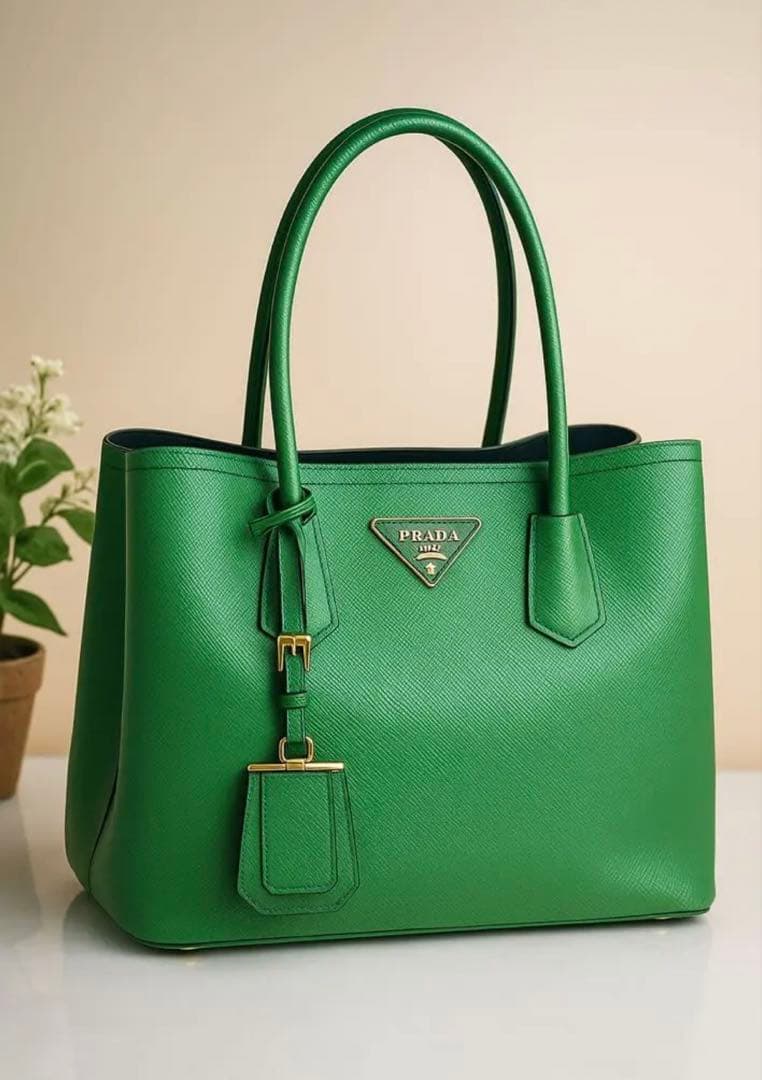 【PRADA】プラダ サフィアーノレザー トートバッグ グリーン