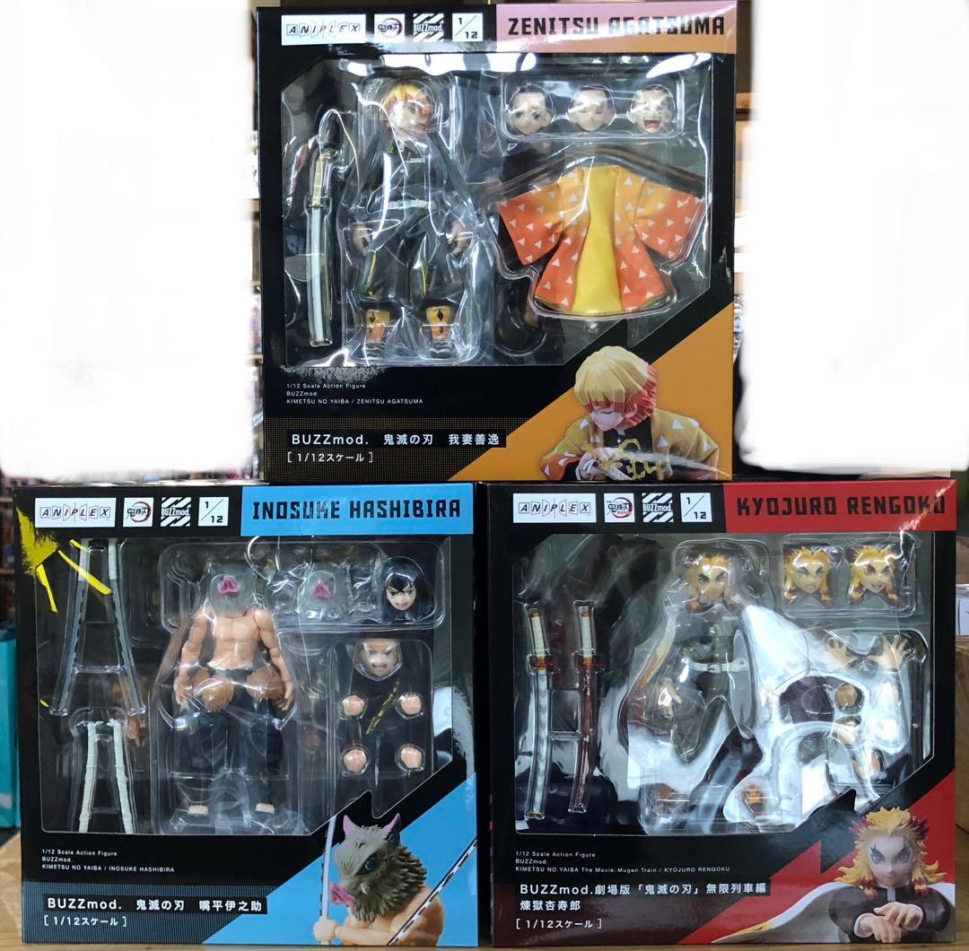 新品BUZZmod. 鬼滅の刃 我妻善逸 嘴平伊之助 煉獄 1/12 スケール