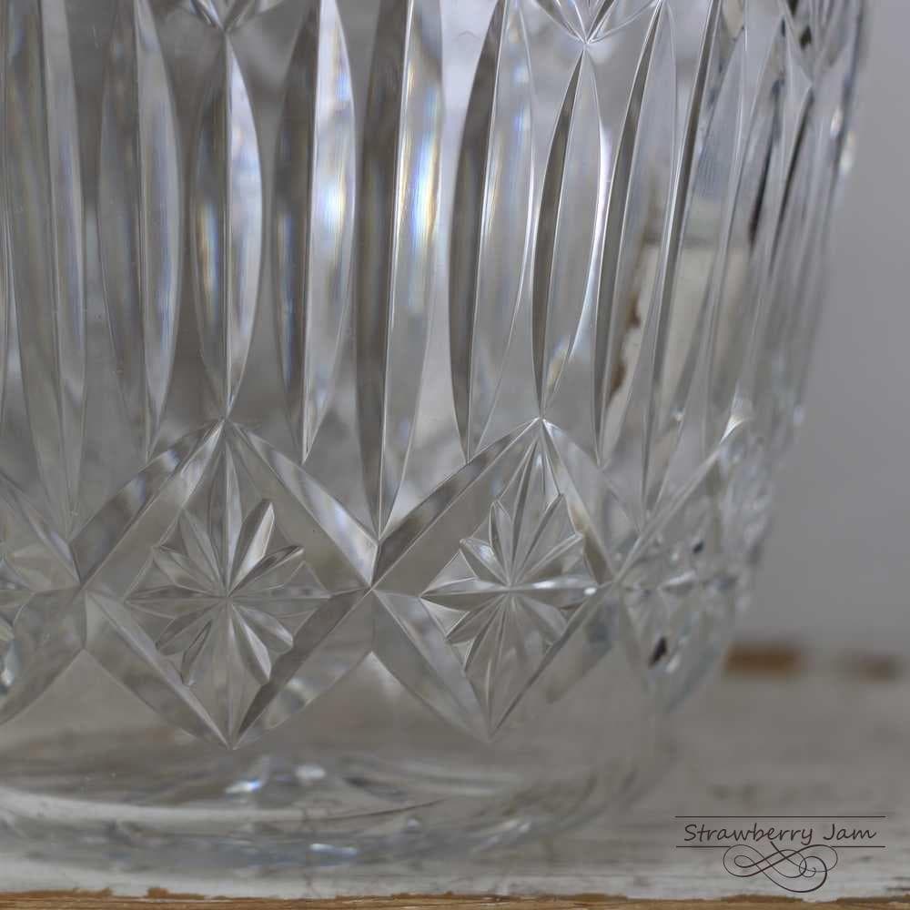 L2810-555 フランスアンティーク ガラスバケツ フルーツ バスケット