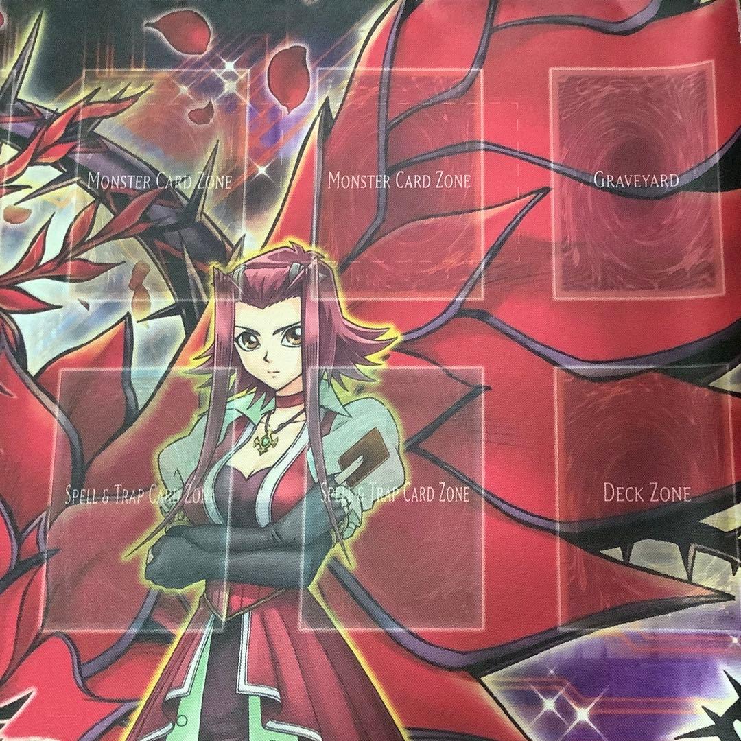 遊戯王 十六夜アキ ブラックローズドラゴン 公式プレイマット 2011 中古