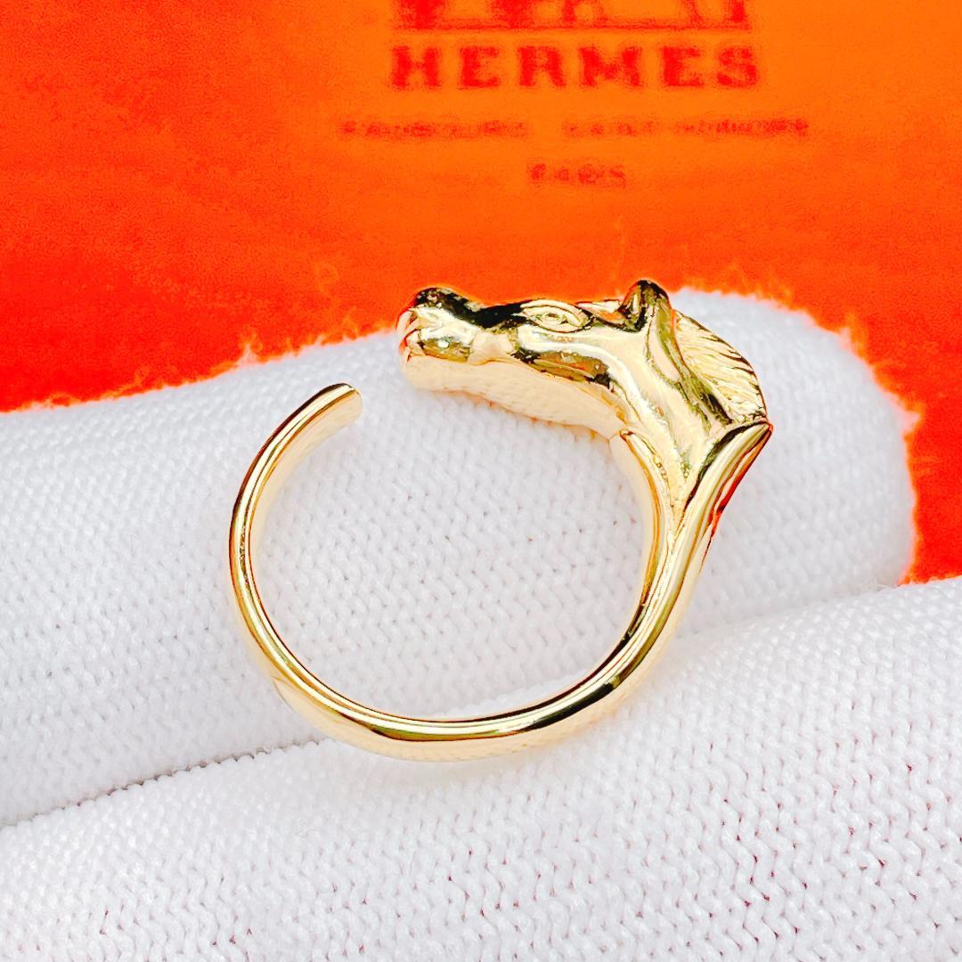 ◇エルメス◇新品仕上済 シュバルホース リング 指輪 ゴールド 12号 ブランド