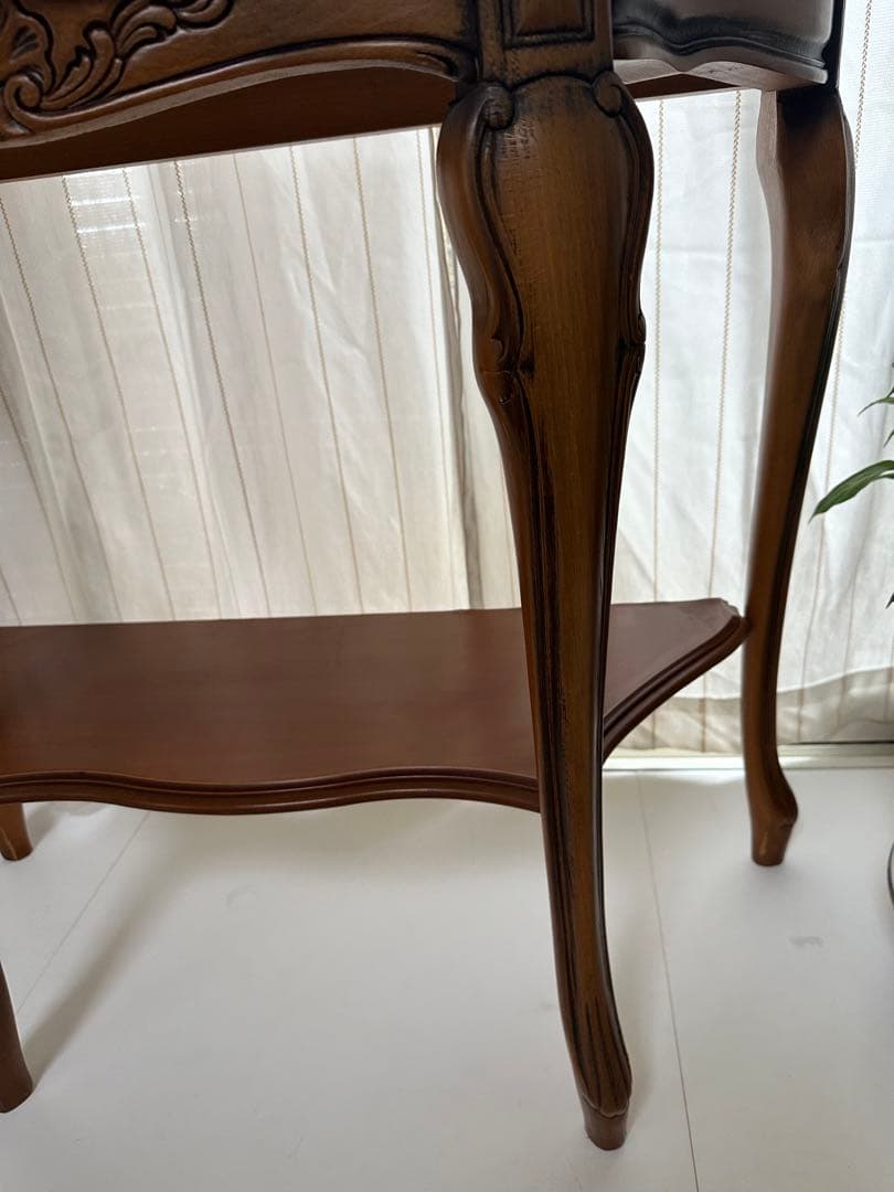 大理石 ロココ調 クラシック 猫脚 コンソールテーブル 電話台 家具