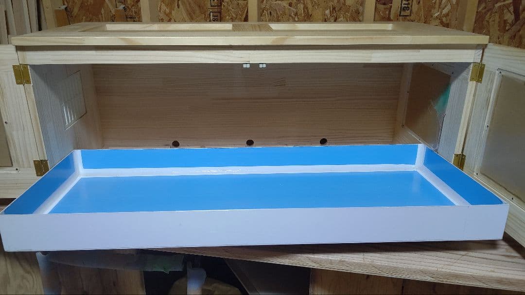 パイン集成材20ミリ幅120縦50奥行50蜜蝋仕上げ！パネルヒーター取付対応