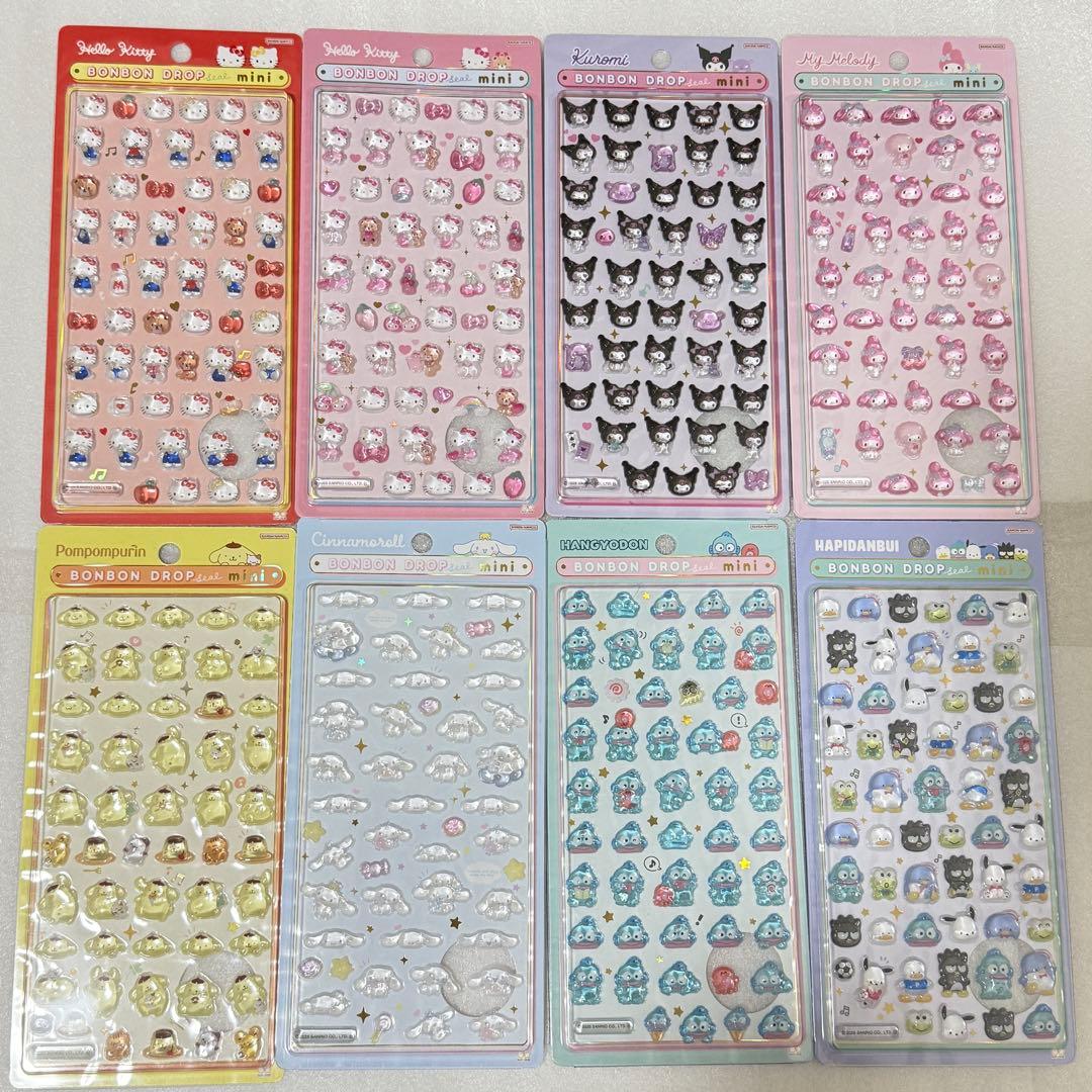 【国内正規品】　サンリオ ボンボンドロップシール　ミニ　コンプリート
