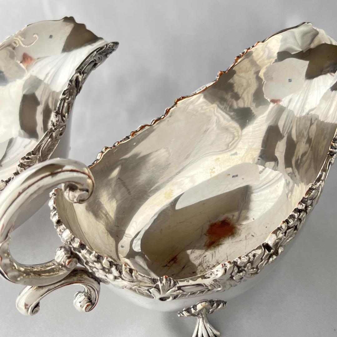 【英国】 ソースボート グレービーボート ペア【シルバープレート】