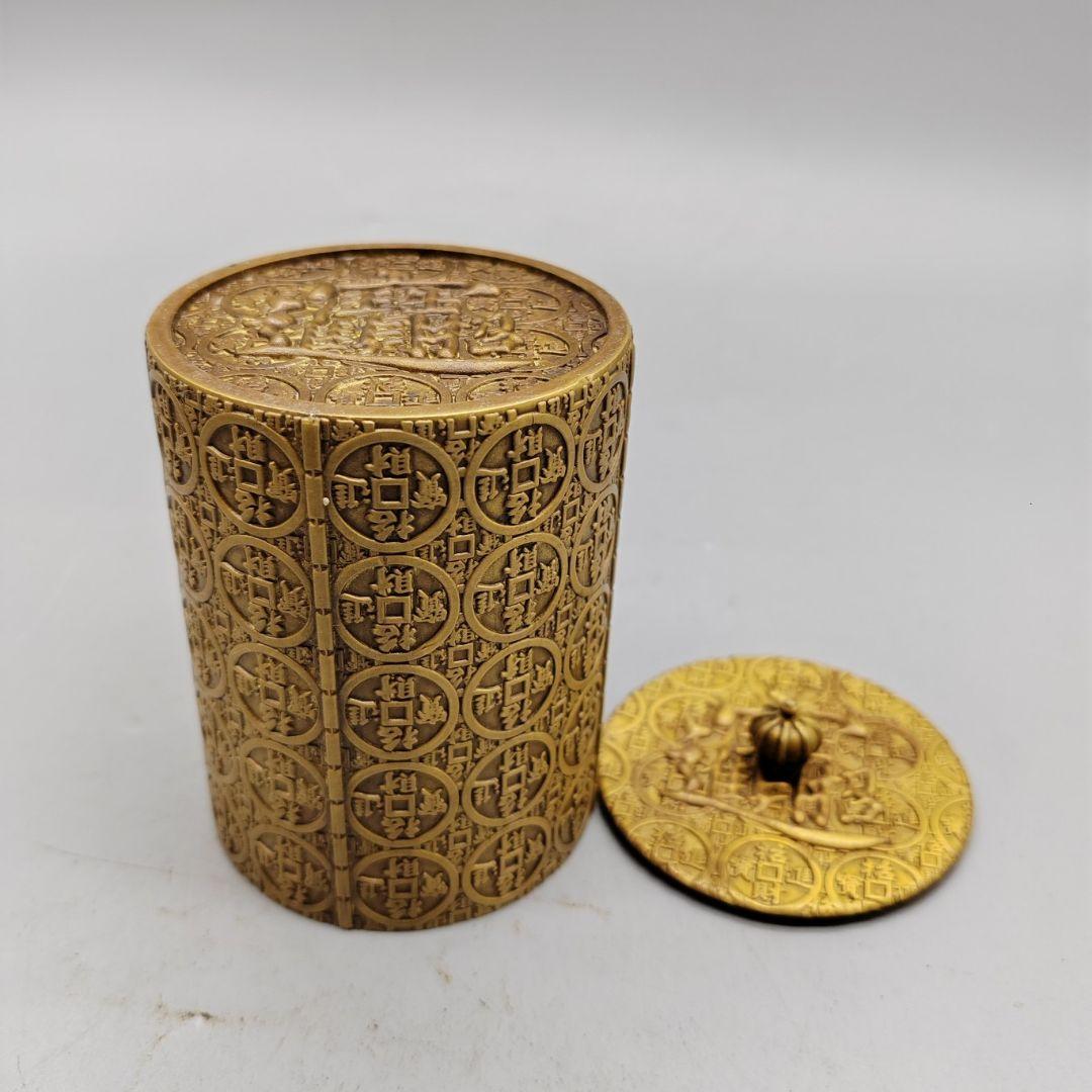 銅器 茶筒 茶器 茶道具 香道具 物入れ 装飾品 工芸品 置物