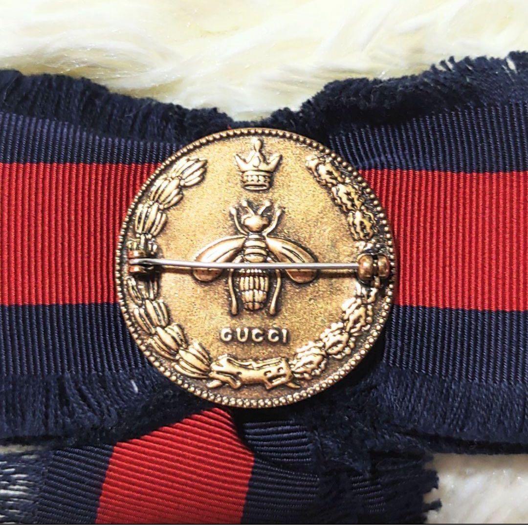 GUCCI　グッチ　リボン　ブローチ　コサージュ シェリーライン　ビジュー
