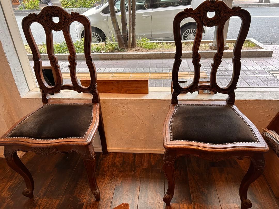 専用アンティーク木製チェア2脚セット