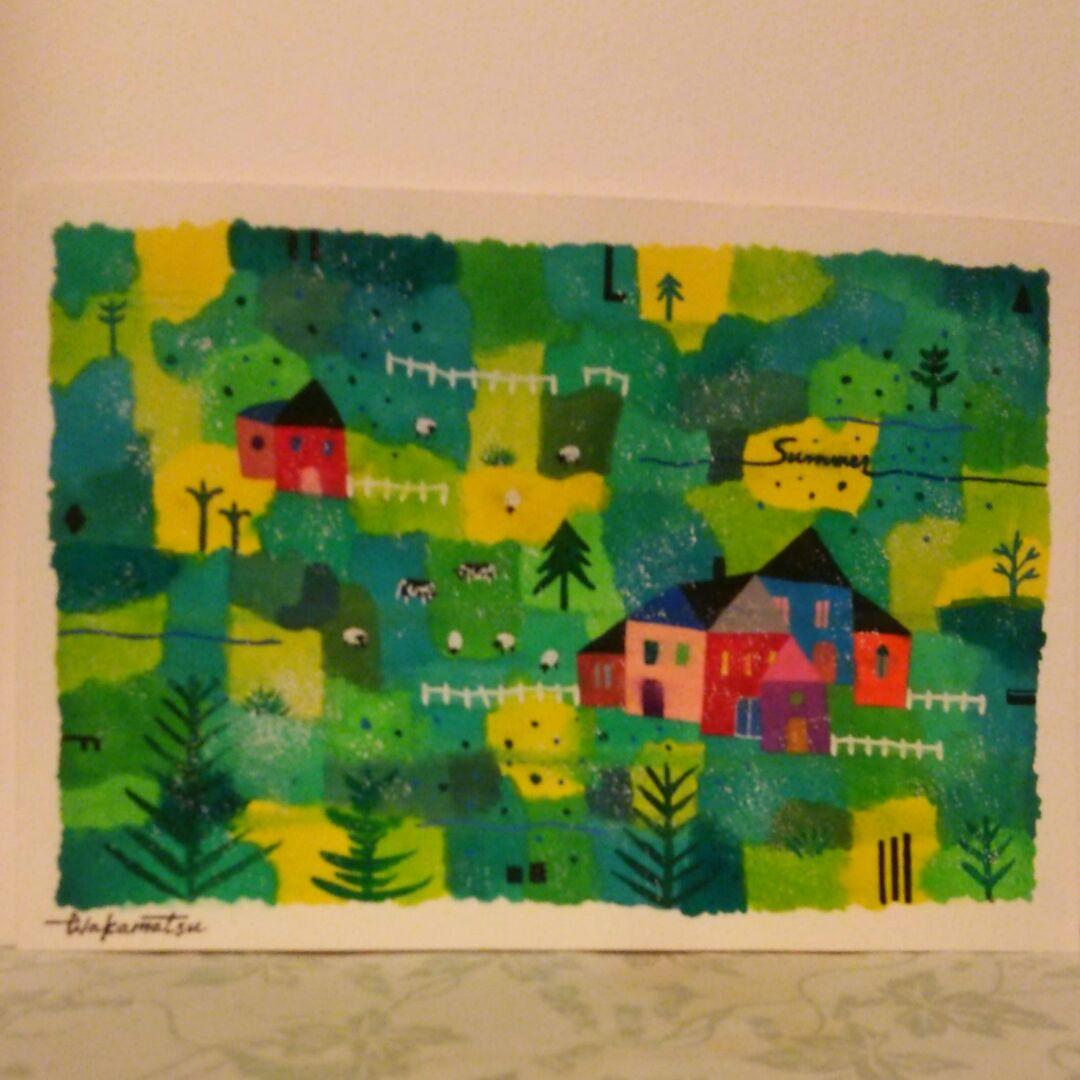 水彩画　浅き春　22.7×15.8cm