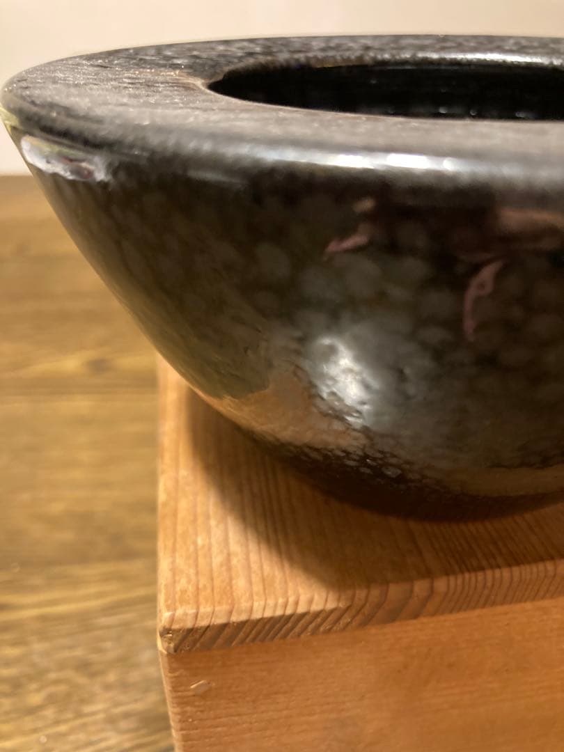 お値下げ）人間国宝　清水卯一　作　黒油滴釉器