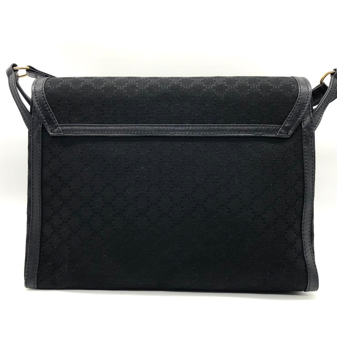 【希少/美品】CELINE ショルダーバッグ トリオンフ ジャガード ブラック