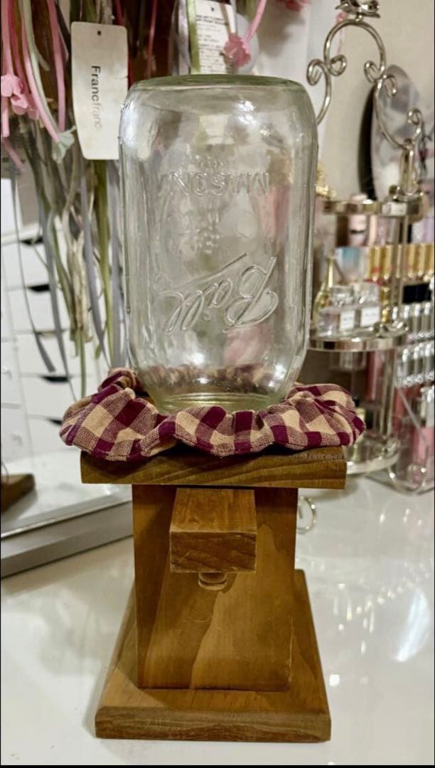 レトロ アメリカン雑貨 メイソンジャー　木製ディスペンサー　置物