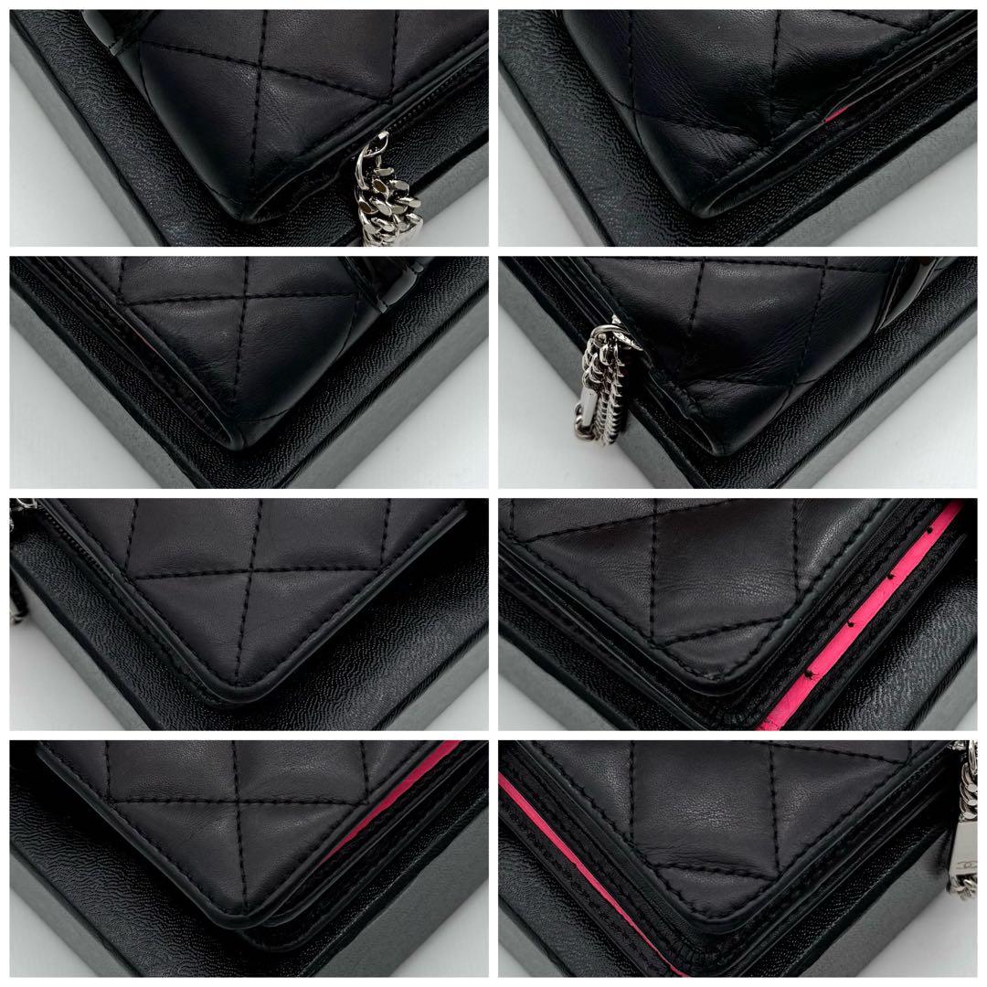 シャネル ラムスキン カンボンライン 折り財布