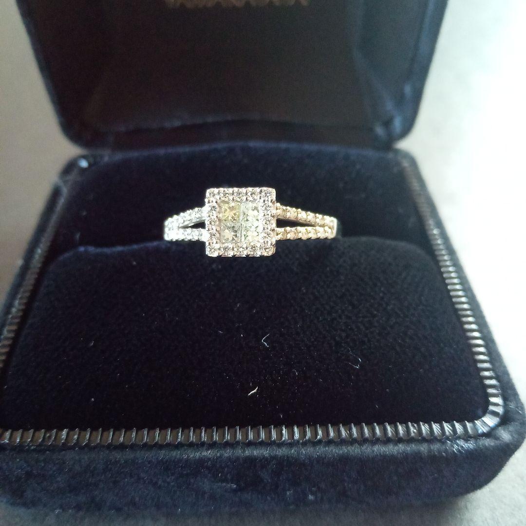 スクエア型ダイヤモンドPT900リング17号