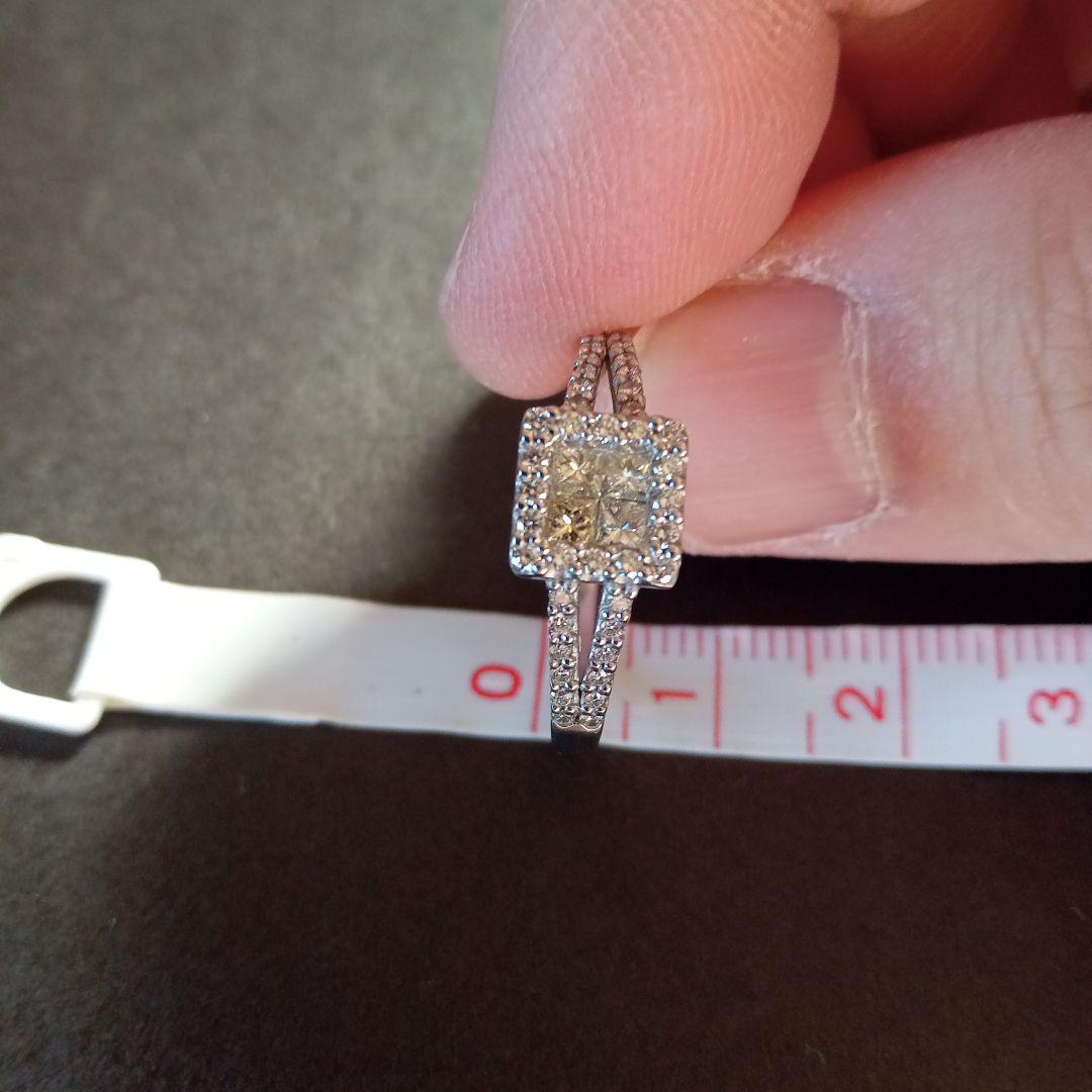 スクエア型ダイヤモンドPT900リング17号