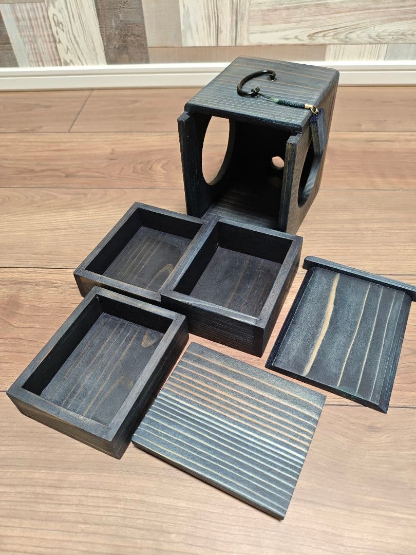 【新品未使用】藍染め 遊山箱 徳島 伝統工芸品