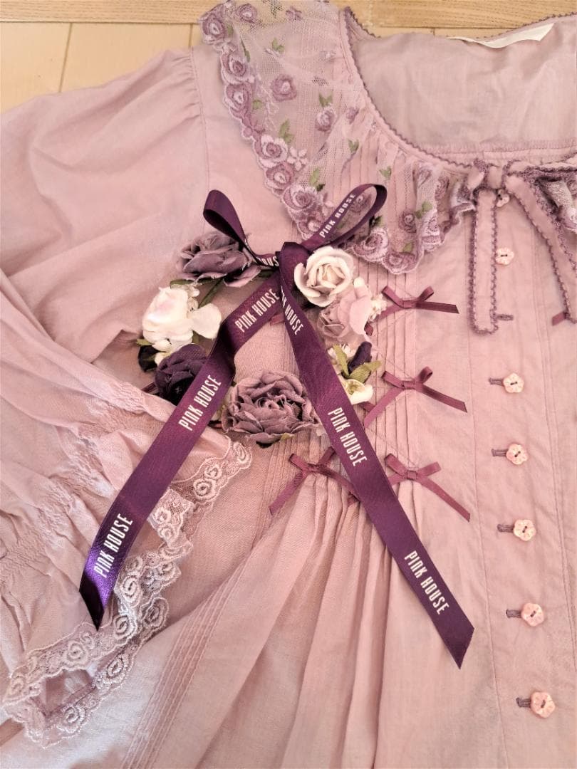 m.kページ　ローズリースコサージュパープルPINKHOUSEピンクハウス