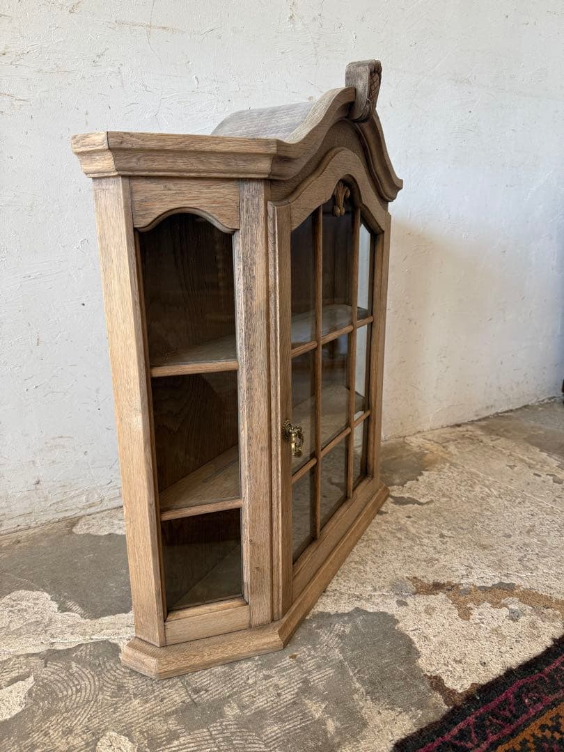 年末・年始SALE ビンテージ ウォールガラスキャビネット 剥離