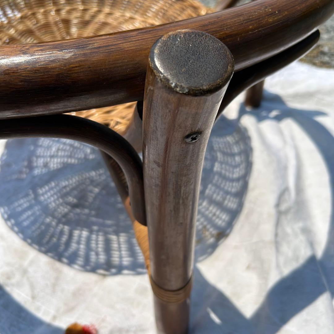 ラタン　ガラス　センターテーブル　リビングテーブル　70cm アジアンテイスト