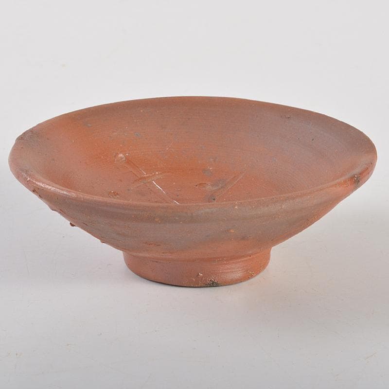 備前焼　人間国宝　藤原雄作　戌字刻　盃　共箱　V　R7063