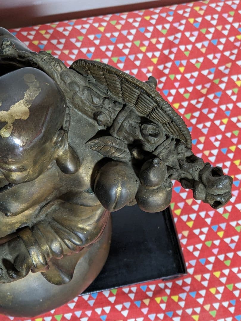 ⭐️中国銅器 仏像 布袋像 縁起置物 唐金 宣徳銅 桃 瓢箪 招運 銅製 骨董品