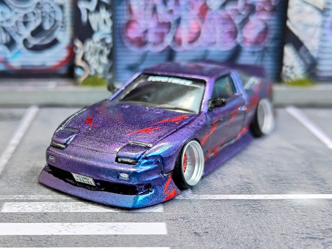 ホットウィールカスタム 日産 180sx フルエアロ マジョーラ トミカ改造 a