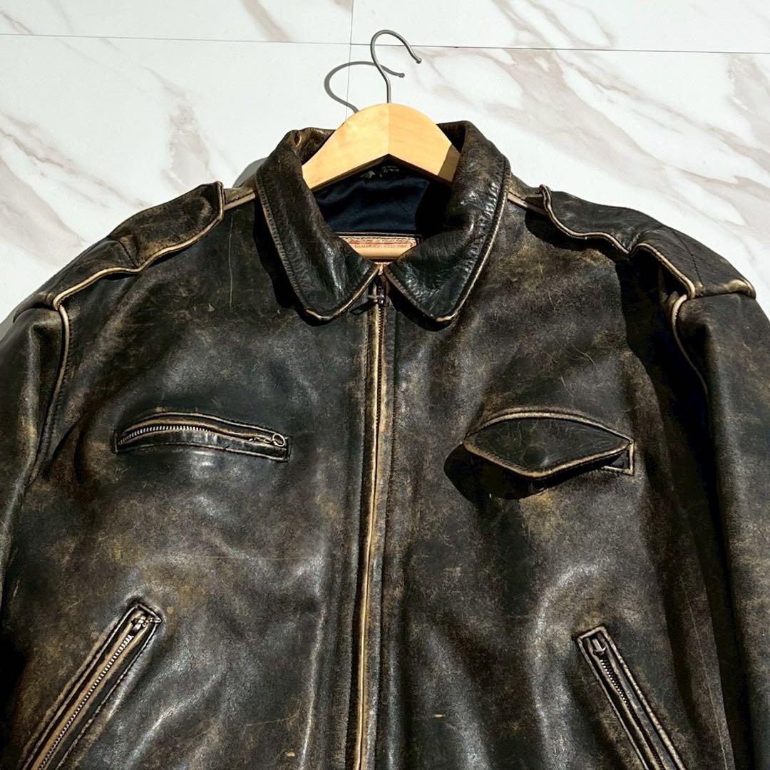 【超希少】Lee TREVOR カウレザージャケット 2XLサイズ キルティング