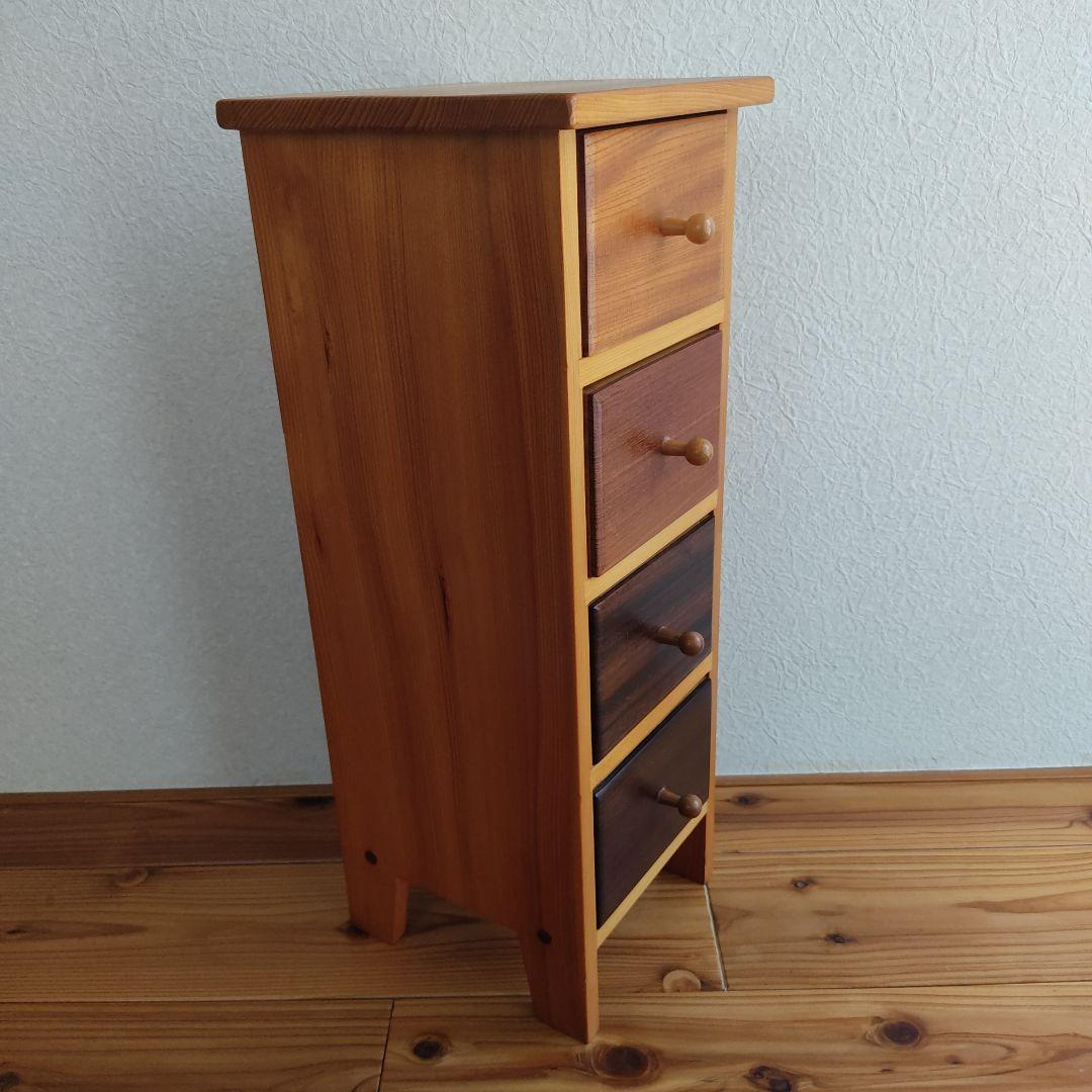 木製4段引き出しミニチェスト