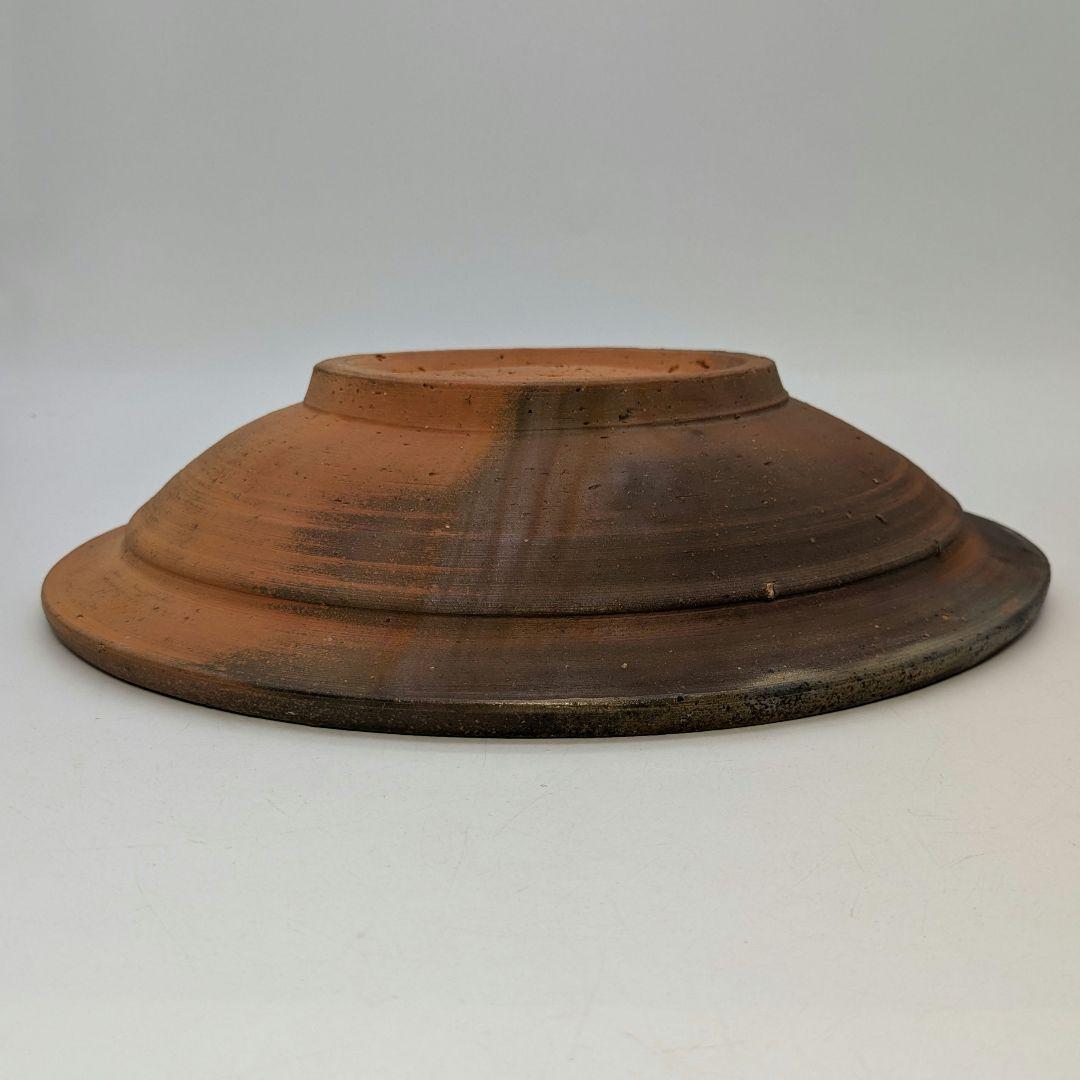 岡山県重要無形文化財 伊勢崎満 備前焼 緋襷皿 共箱栞 直径30cm 食器 盛皿