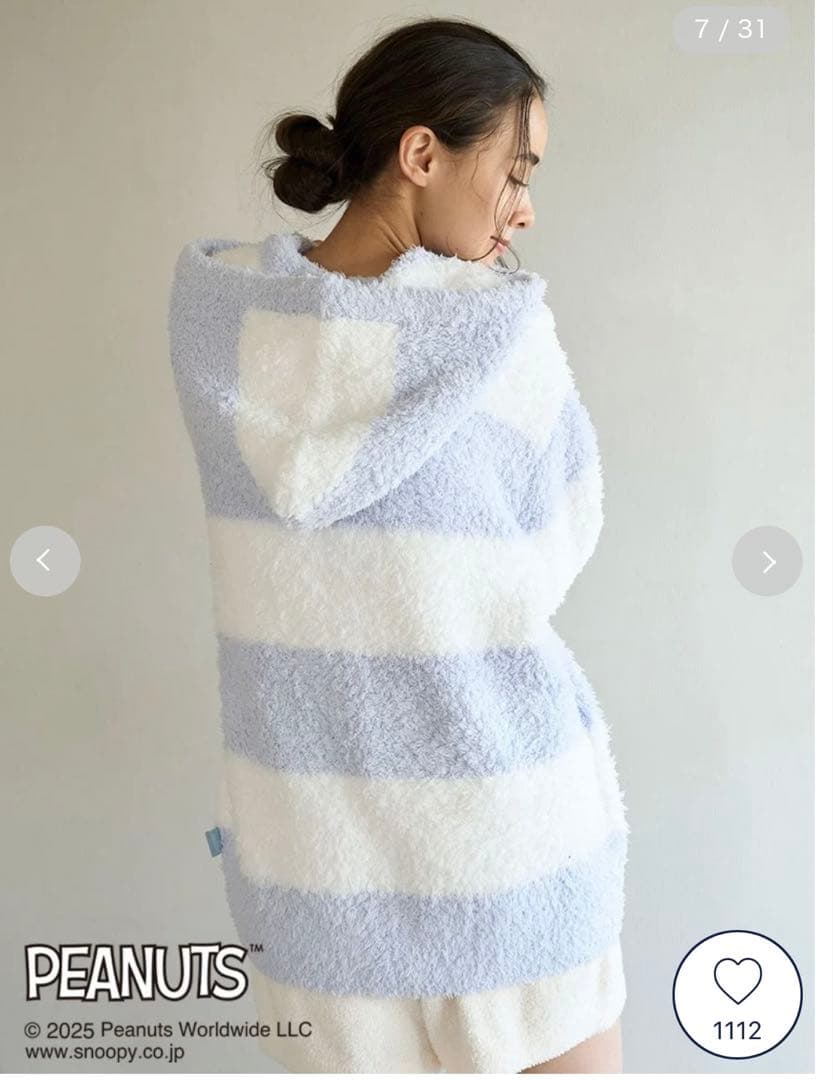 ジェラートピケPEANUTS スヌーピー フード付きルームウェア
