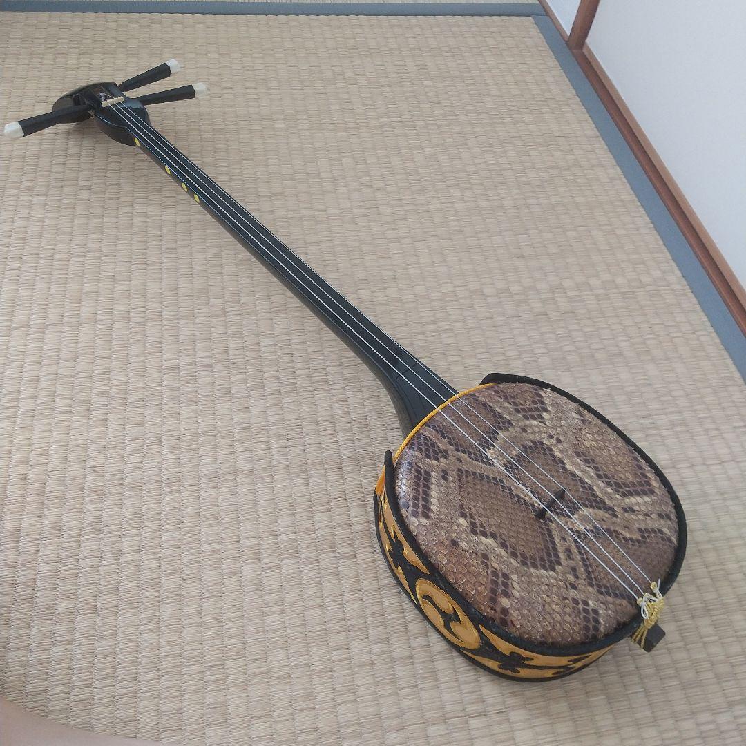 沖縄 三線 三味線 本革 ヘビ皮