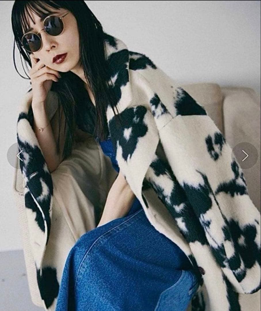 Ameri UND SHADOW FLOWER WOOL COAT アメリ