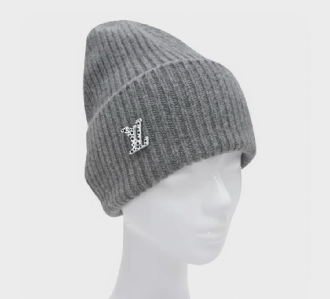 taka☆ルイ・ヴィトン ビーニー グレー ノモグラム　草間彌生コラボ